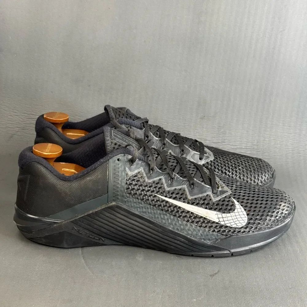 Nike Metcon 6 Black Metallic Silver athletic sneaker shoes men's size 13